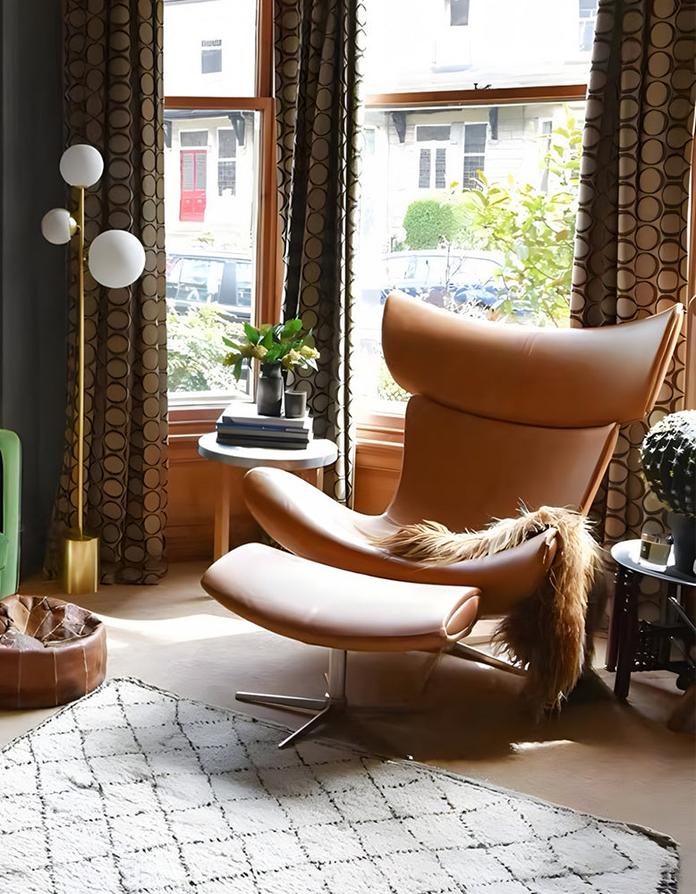 Imola Lounge Chair & Ottoman, Brown