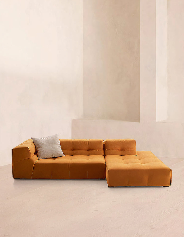 B&B Italian Tufty-Too Corner Sofa with Chaise, Made to order only