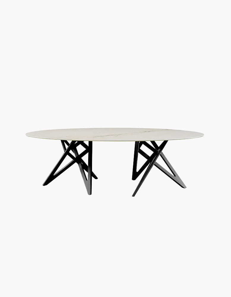 Ligne Roset Ennéa Oval Dining Table Base In Black Stained Ash