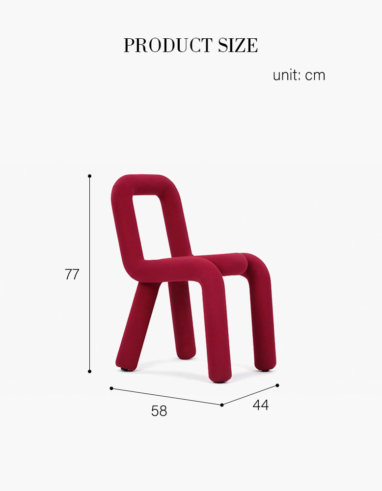 Bold Dining Chair, Red Wool