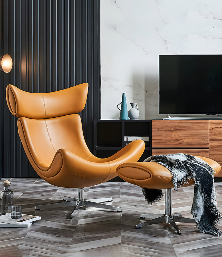 Imola Lounge Chair & Ottoman, Brown