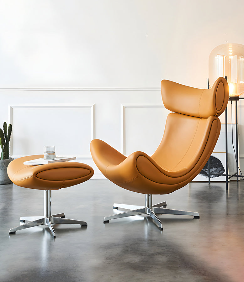 Imola Lounge Chair & Ottoman, Brown