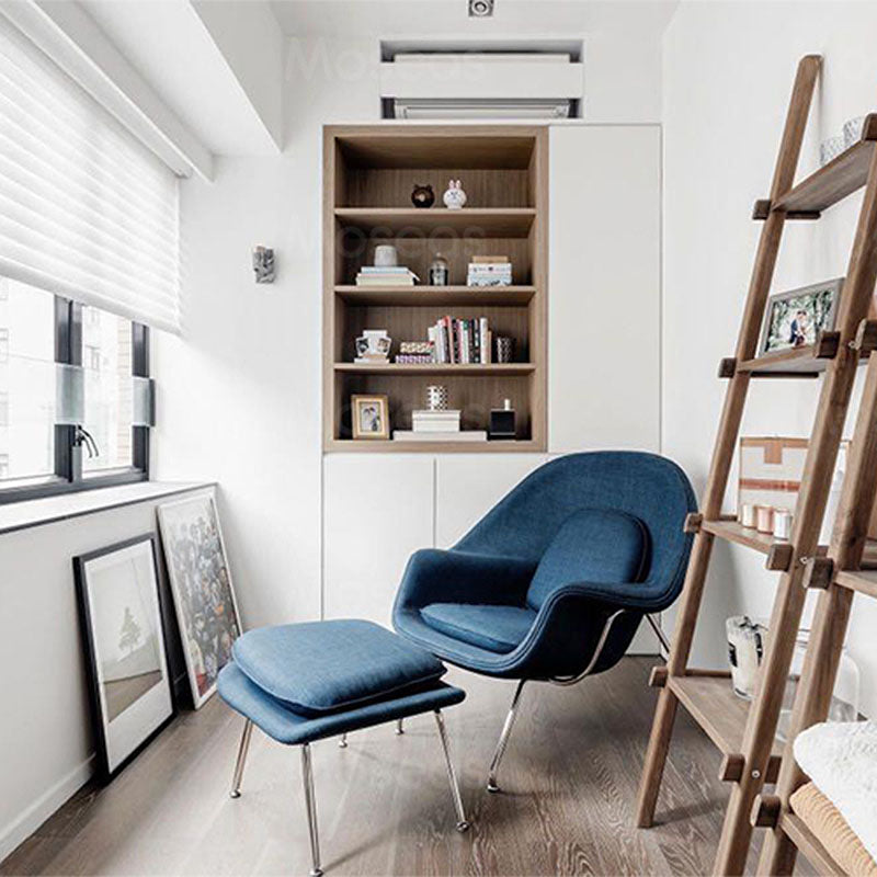 Classic Womb Chair & Ottoman, In Premium Velvet or Linen, Sky BlueDescription



The mid century style armchair with ottoman, created by Eero Saarinen for Knoll in 1948, has become an iconic piece of modernist design. The velvet ar