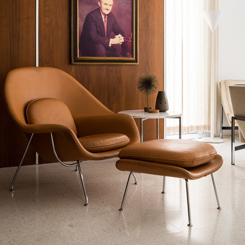 Classic Womb Chair & Ottoman, In Premium Velvet or Linen, Sky BlueDescription



The mid century style armchair with ottoman, created by Eero Saarinen for Knoll in 1948, has become an iconic piece of modernist design. The velvet ar