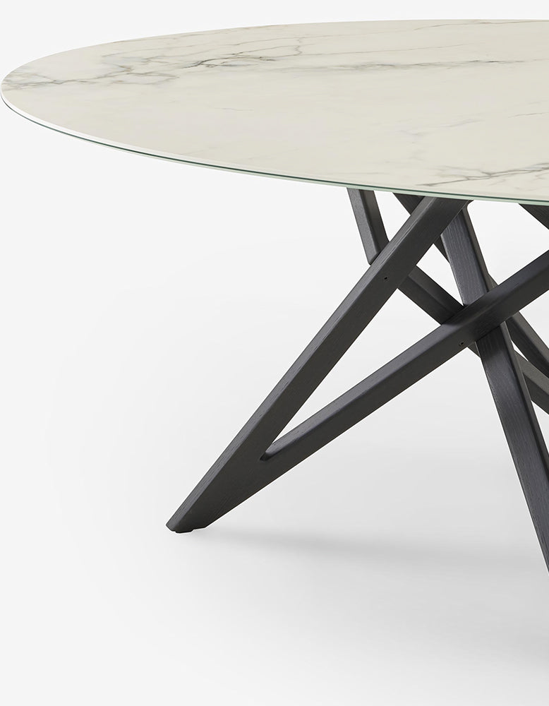 Ligne Roset Ennéa Oval Dining Table Base In Black Stained Ash