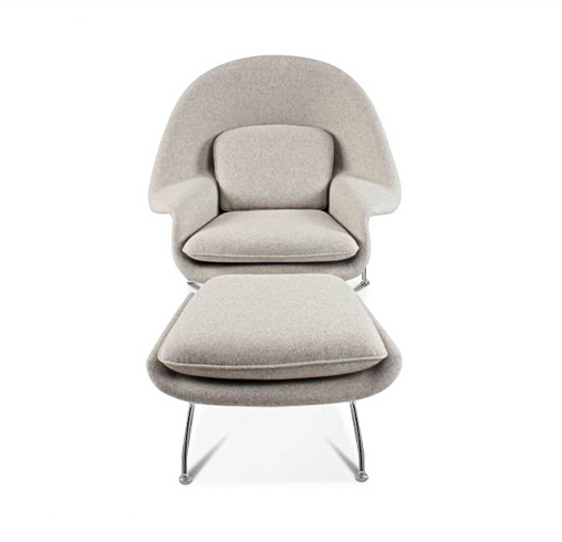 Womb Style Chair & Ottoman In Premium Velvet or Linen, WhiteDescription



The Swoon Lounge Chair, designed by Space Copenhagen, offers a blend of elegance and comfort. With its flowing curves and sculptured shape, this uniqu