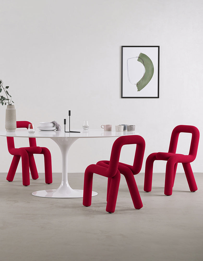 Bold Dining Chair, Red Wool