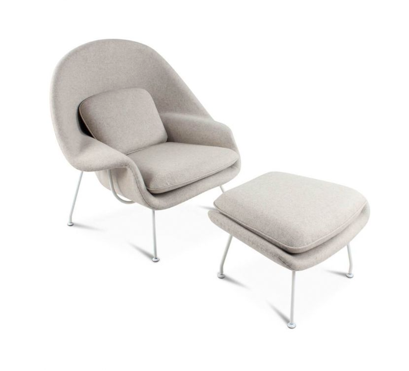 Classic Womb Chair & Ottoman, In Premium Velvet or Linen, Sky BlueDescription



The mid century style armchair with ottoman, created by Eero Saarinen for Knoll in 1948, has become an iconic piece of modernist design. The velvet ar