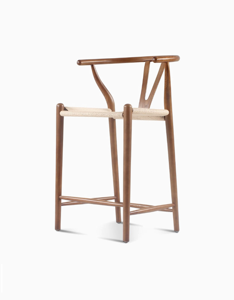 Wishbone Bar Stool Walnut｜ DC Concept